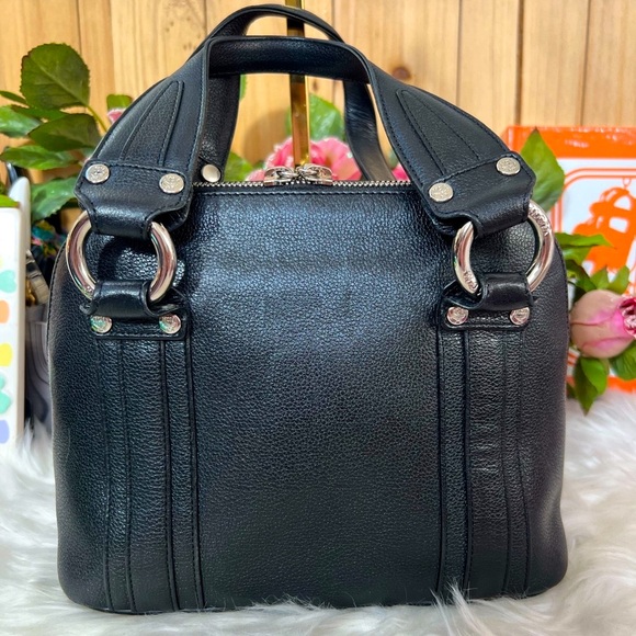 MCM Studded Silver Mini Boston Handbag with Zipper Closure - Picture 5 of 12